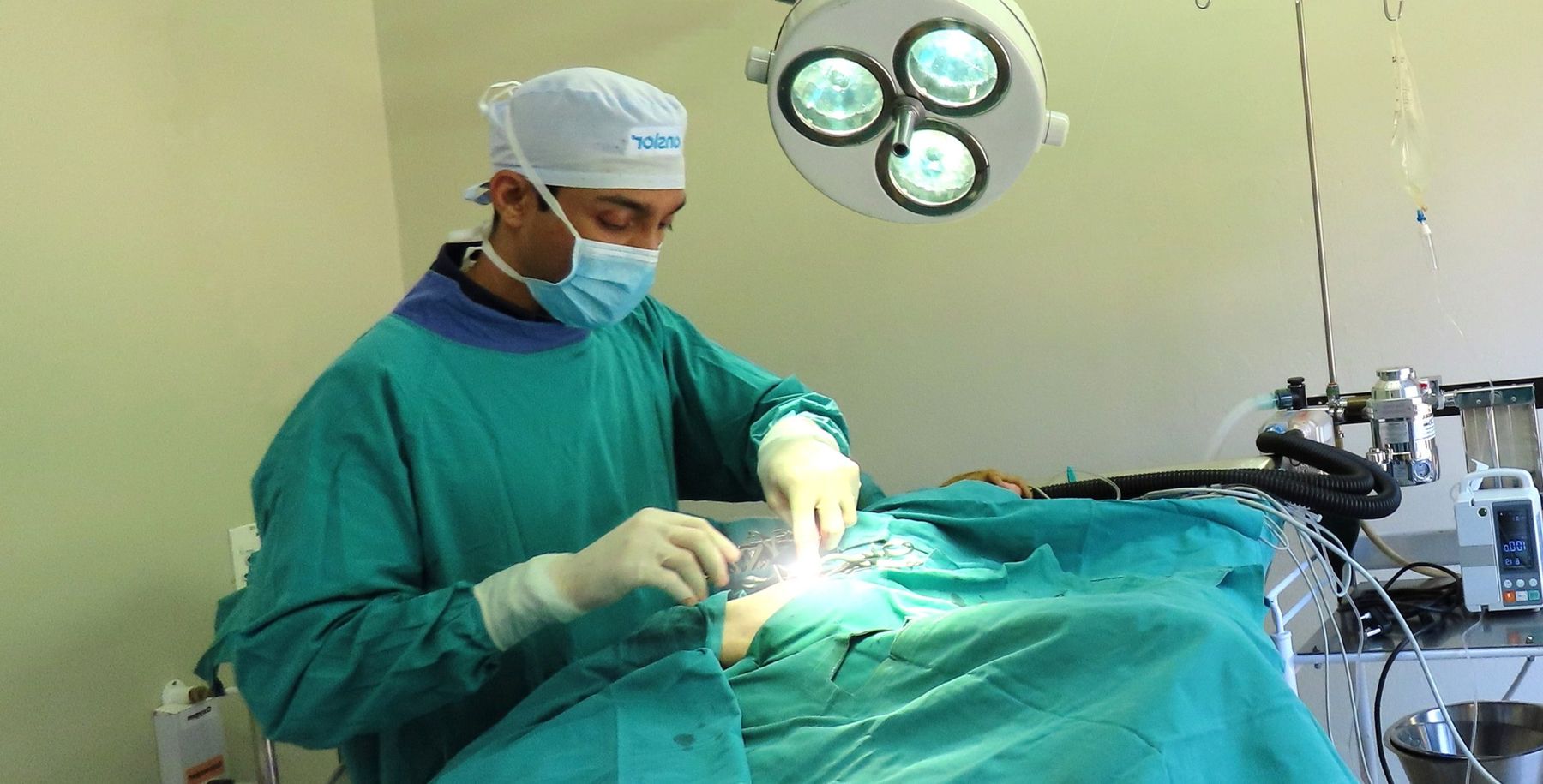 A vet operating in our surgical theatre